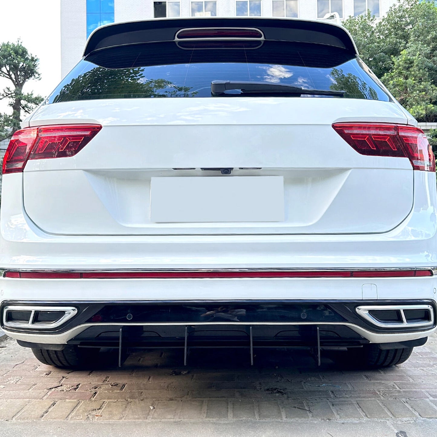 Rear Bumper Diffuser Lip for VW Tiguan RLine MK2 (2021-2023) Black