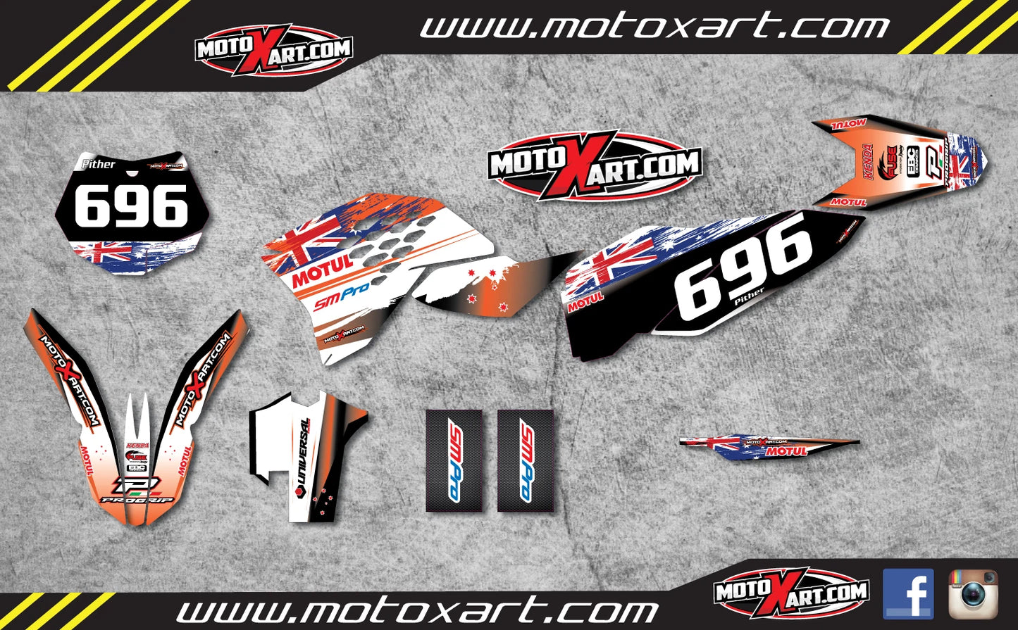 Custom Graphic Kit - AUSSIE PRIDE for KTM 125 SX SXF (2007-2010)