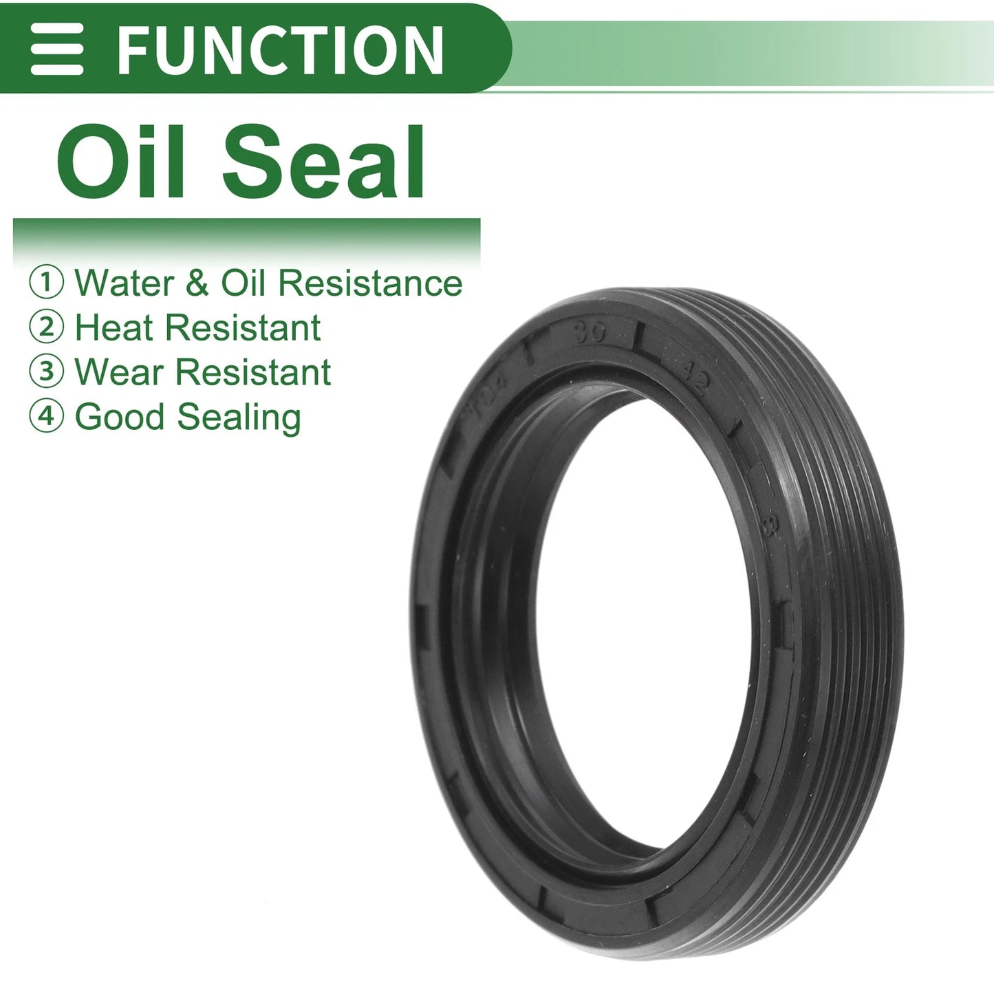Oil Seal TG4 Lip Seal Ring Rotary Shaft Seal NBR Rubber 30x42x8mm Black 5 Pcs