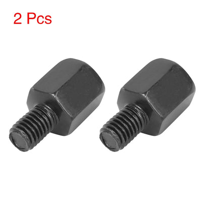 2 x M10 LH to M8 LH Black Motorcycle Rearview Mirrors Adapter Bolt Screw Metal