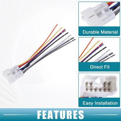 14 Pin Stereo CD Player Radio Wiring Harness for Toyota (1987-2023)