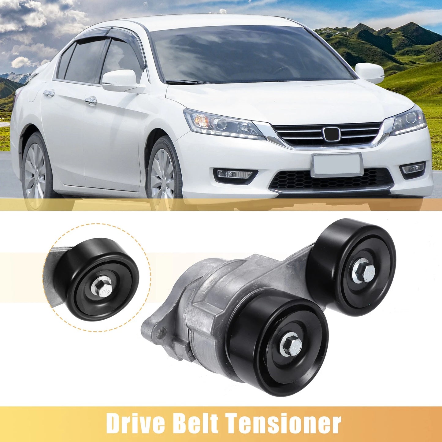 Drive Belt Tensioner Pulley for Acura MDX, TL, Honda Accord, Pilot (2001-2023)