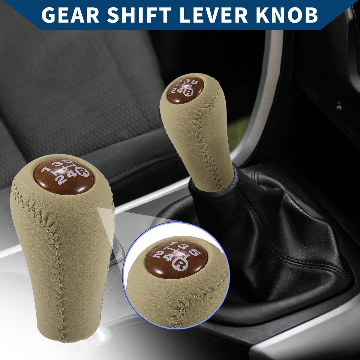 5 Speed Manual Gear Shift Knob for Toyota 4Runner (1993-2001) Brown Leather