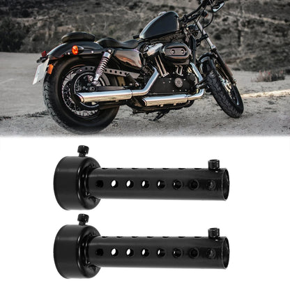 2pcs 48mm Universal Exhaust Silencer Muffler Pipe Black for Motorcycle