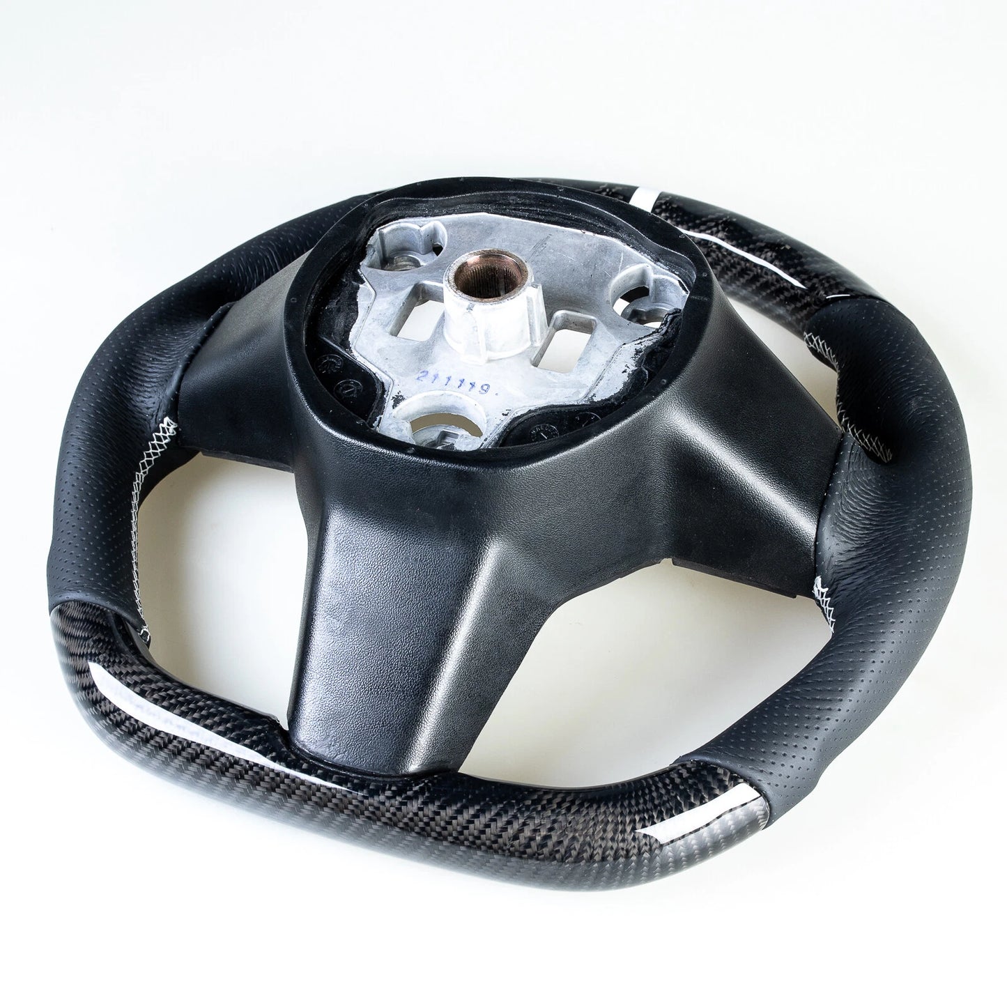 Flat Bottom Carbon Fiber Leather Steering Wheel for Tesla Model 3 (2017-2023)