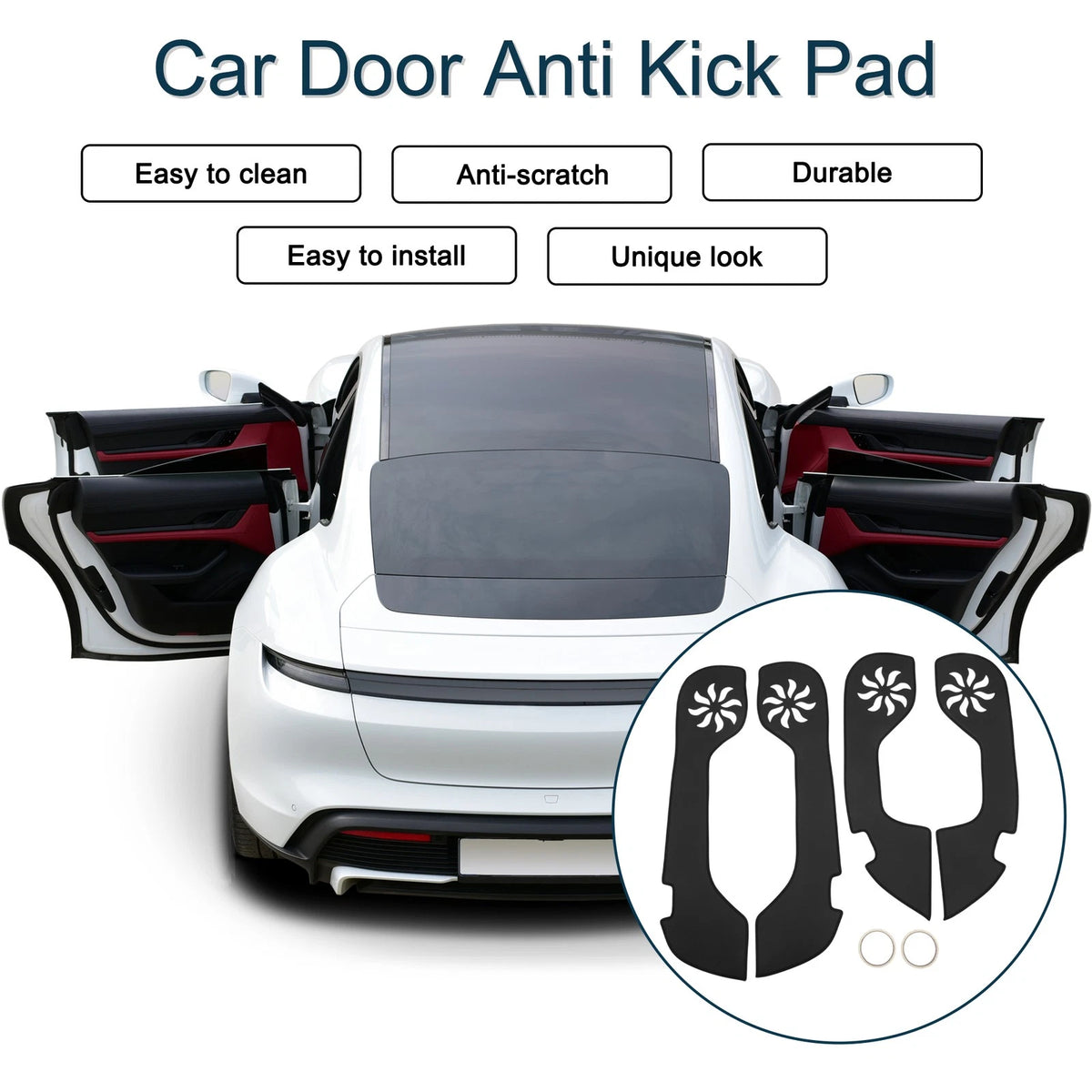 Door Anti Kick Pad Sticker Protector 1 Set for Toyota Crown (2015-2015)