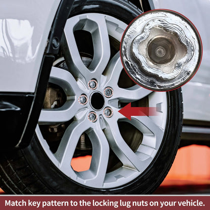 Wheel Lock Lug Nut Anti-theft Key Socket with Adapter for Land Rover