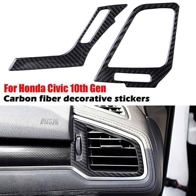 Carbon Fiber Air Outlet Interior Frame Trim Cover for Honda Civic 2016-2021