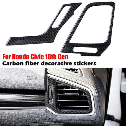 Carbon Fiber Air Outlet Interior Frame Trim Cover for Honda Civic 2016-2021