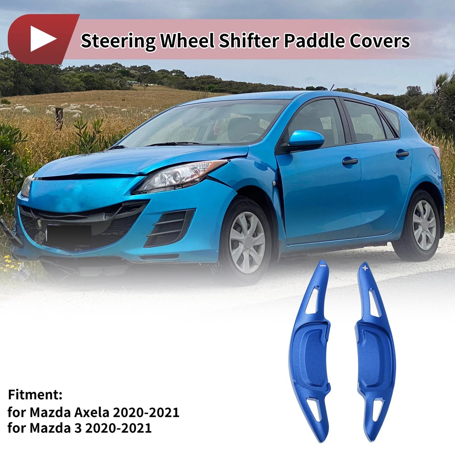 Blue Red Aluminum Alloy Steering Wheel Paddles for Mazda Axela (2020-2021)