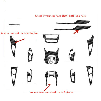 5D / Carbon Fiber / Interior Trim Stickers for Audi A6 C7 (2012–2018)
