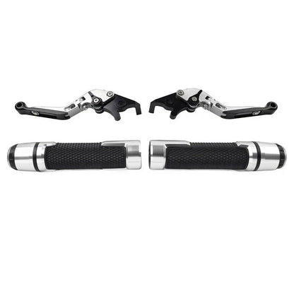 Silver Brake Clutch Lever Handlebar Grip Set for Yamaha MT-15, XSR155