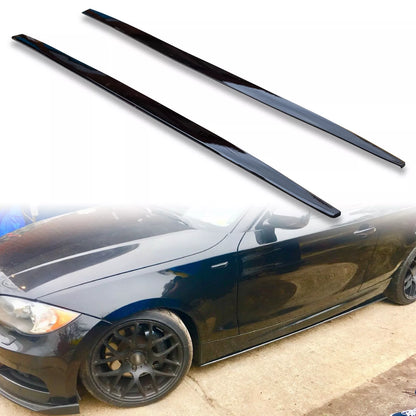 Gloss Black Side Skirt Extensions for BMW 1 Series E82 E88 (2008-2013)