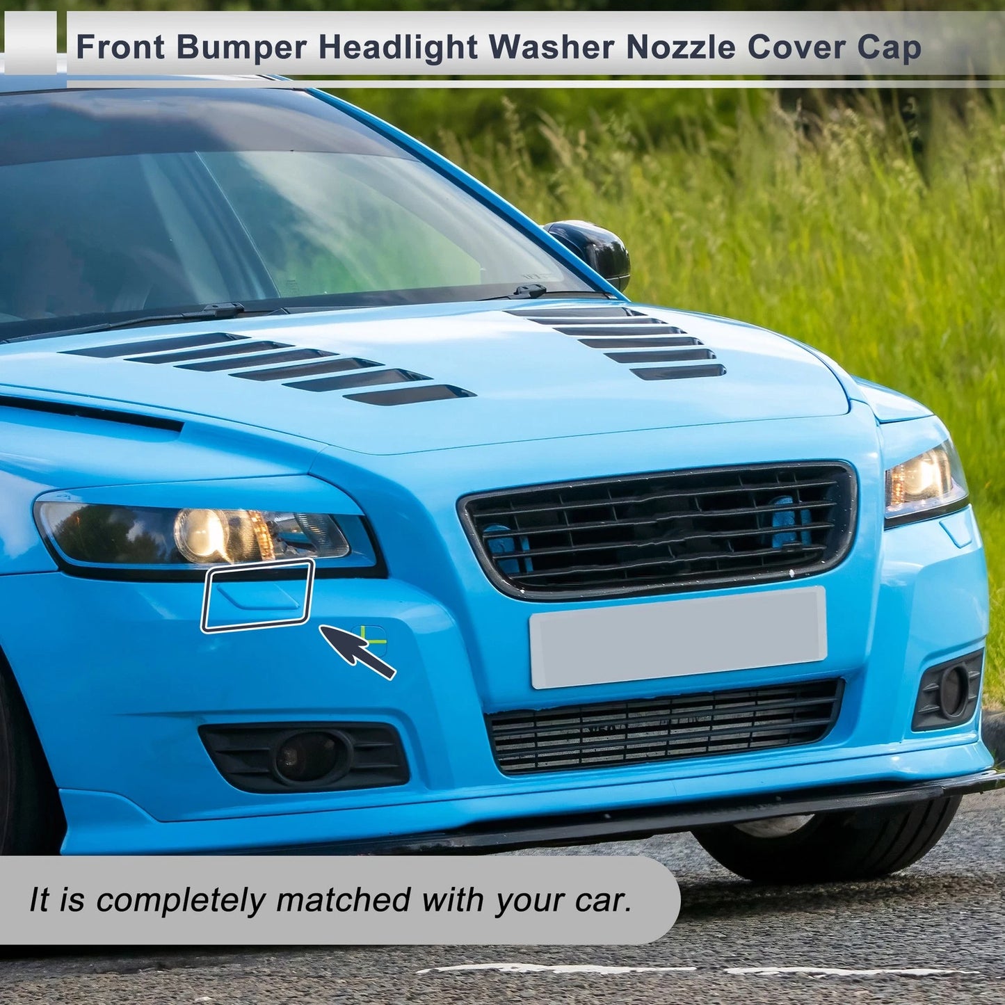 Front Right Bumper Headlight Washer Nozzle Cover for Volvo S40 (2004-2011)