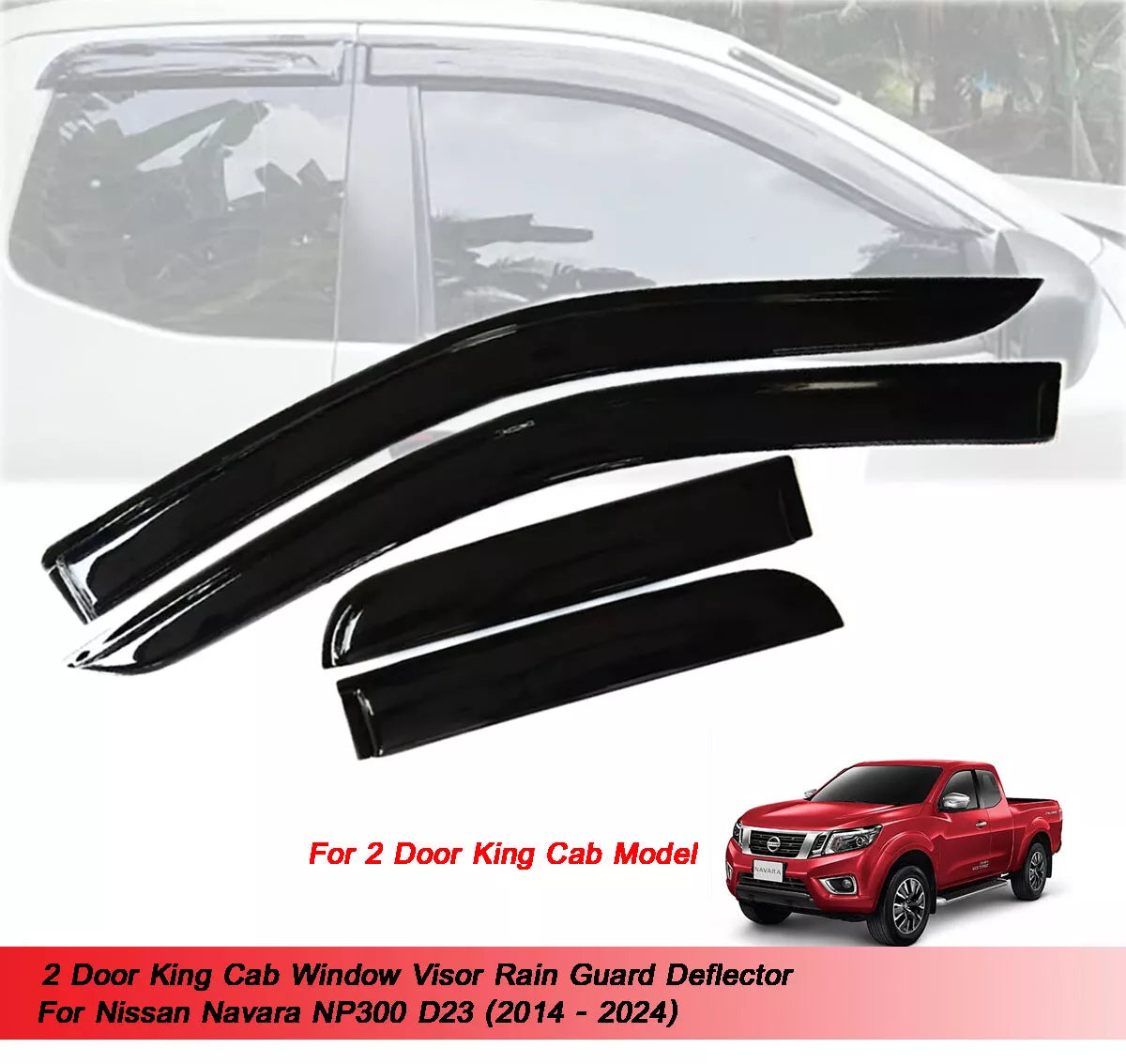 Window Visors for 2Dr Cab Nissan Navara (2014-2024)