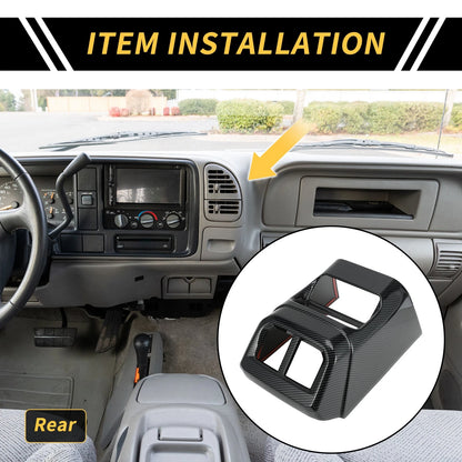 Carbon Fiber Rear Armrest AC Outlet Panel for Ford Ranger (2023-2024)