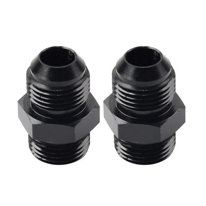 Black Aluminum AN8 Flare to 10AN ORB Male Fitting Adapter w/ O-Rings