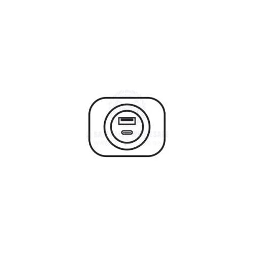 Power Socket Twin USB-A/USB-C Flush Mount Black 12V/24V for Relaxn