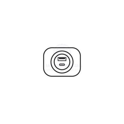 Power Socket Twin USB-A/USB-C Flush Mount Black 12V/24V for Relaxn