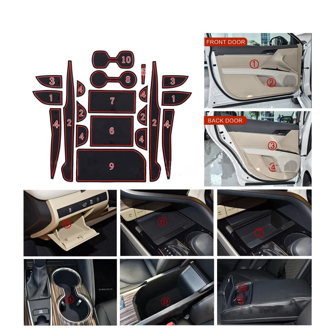 Anti-Slip Cup Holder Mats for Toyota Camry (2018-2020)