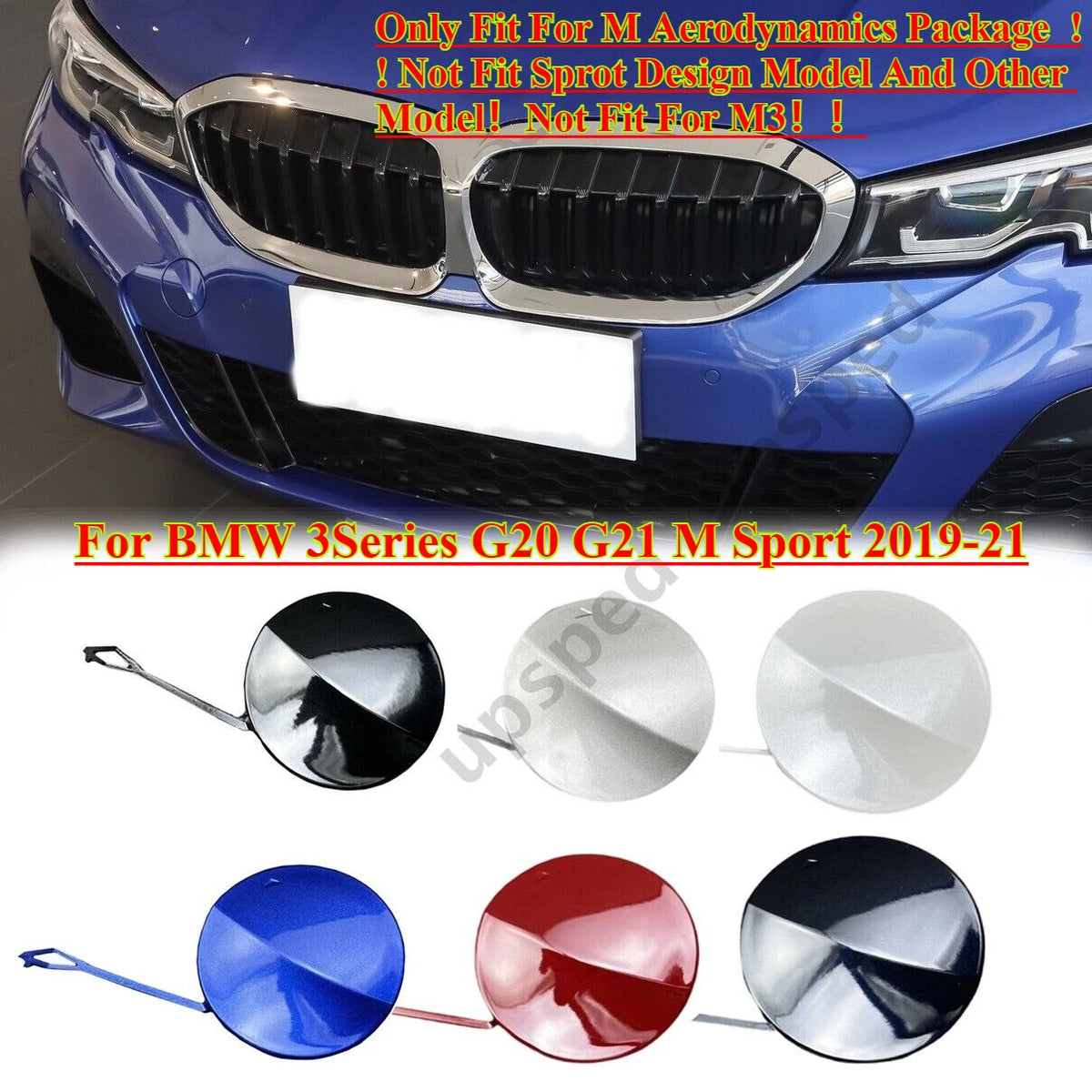 Front Bumper Tow Hook Eye Cover Cap for BMW 3 Series G20 G21 (2019–2021)