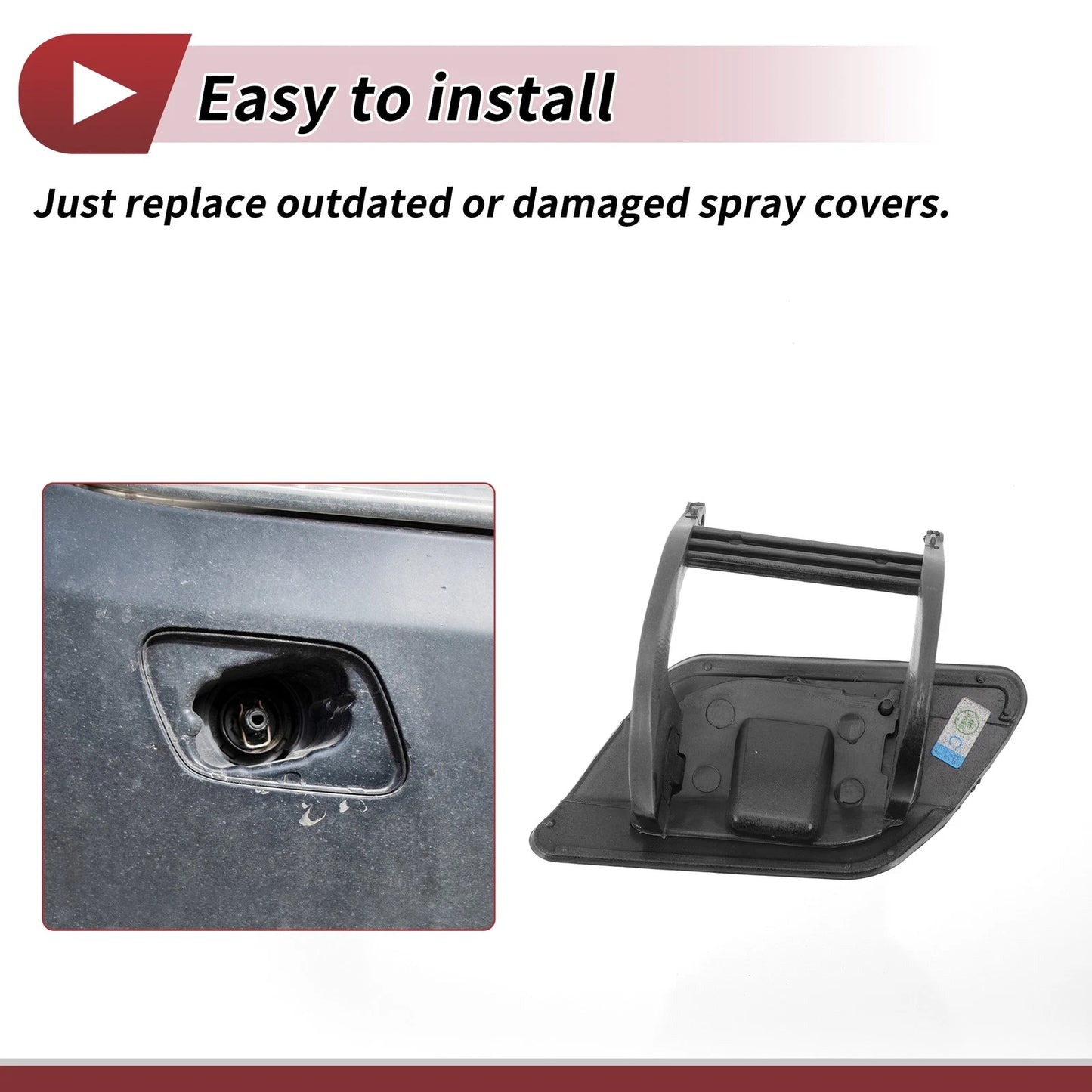 Front Right Washer Nozzle Cover for BMW 740i (2013-2015) - Black Cap