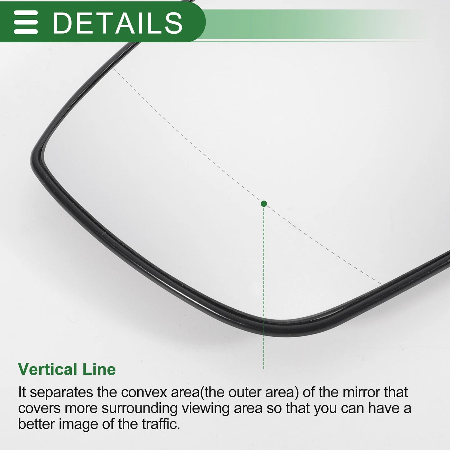 Left Side Heated White Mirror Glass for Ford Ka (2016-2021)