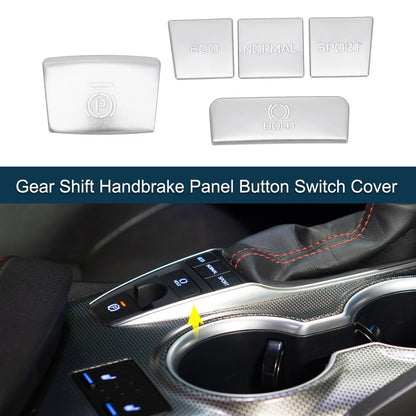 Gear Shift Handbrake Panel Button Switch Cover for Toyota Camry Silver 1Set