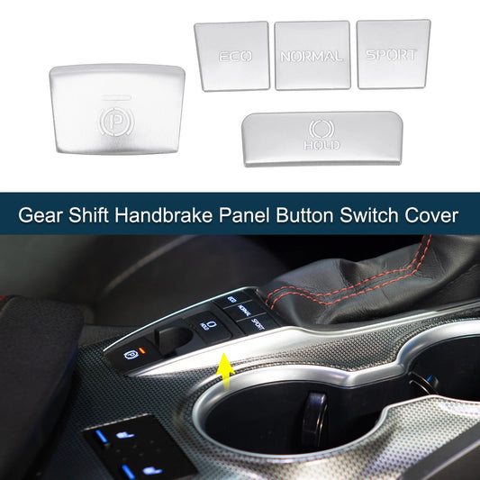 Gear Shift Handbrake Panel Button Switch Cover for Toyota Camry Silver 1Set
