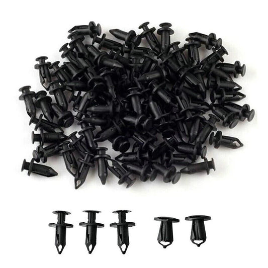 100x Plastic Fastener Clips Mixed Fairing Body Trim Panel Black