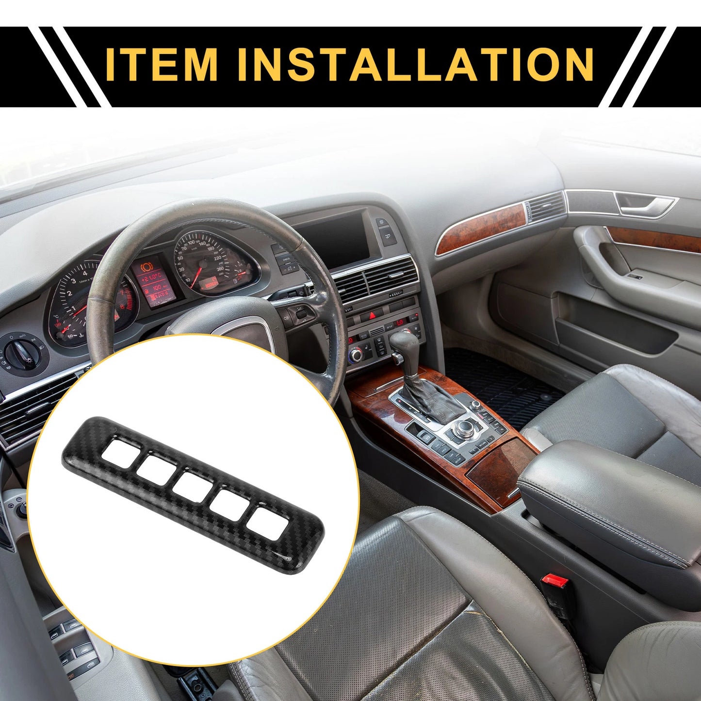 Carbon Fiber Keypad Button Trim Cover for Ford F-150 (2015-2023)