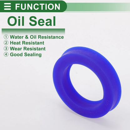 Oil Seal / 35x52x10mm / Rotary Shaft Seal TPU High Pressure Blue, 5 Pcs