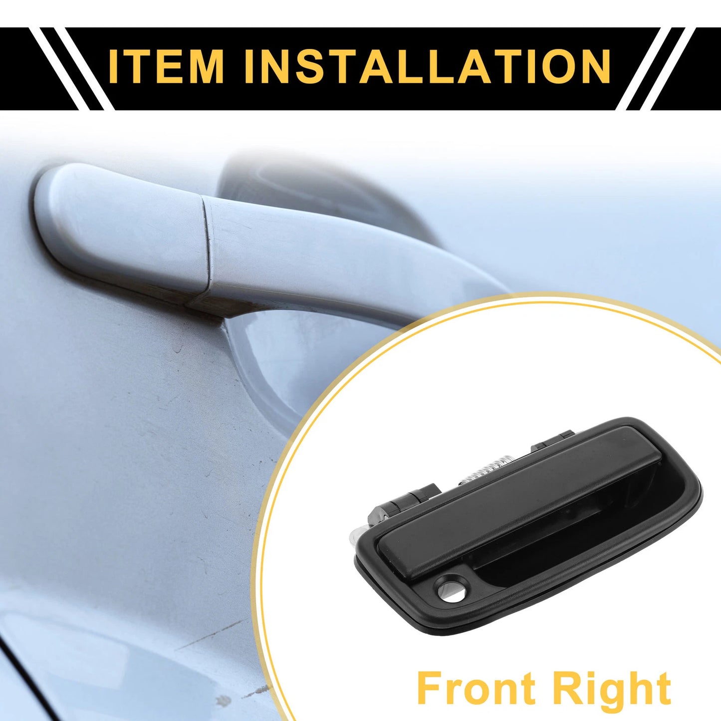 Front Right Exterior Door Handle for Toyota Tacoma (1995-2004) Black