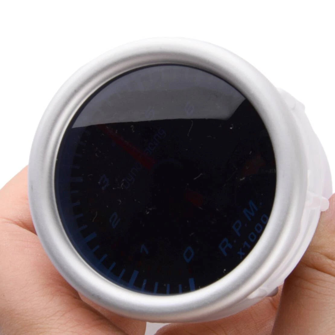 2" 52mm 12V White LED Tachometer Gauge for Car (0-8000 RPM) Black Face