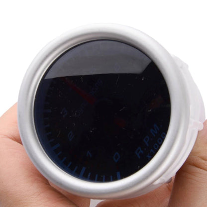 2" 52mm 12V White LED Tachometer Gauge for Car (0-8000 RPM) Black Face