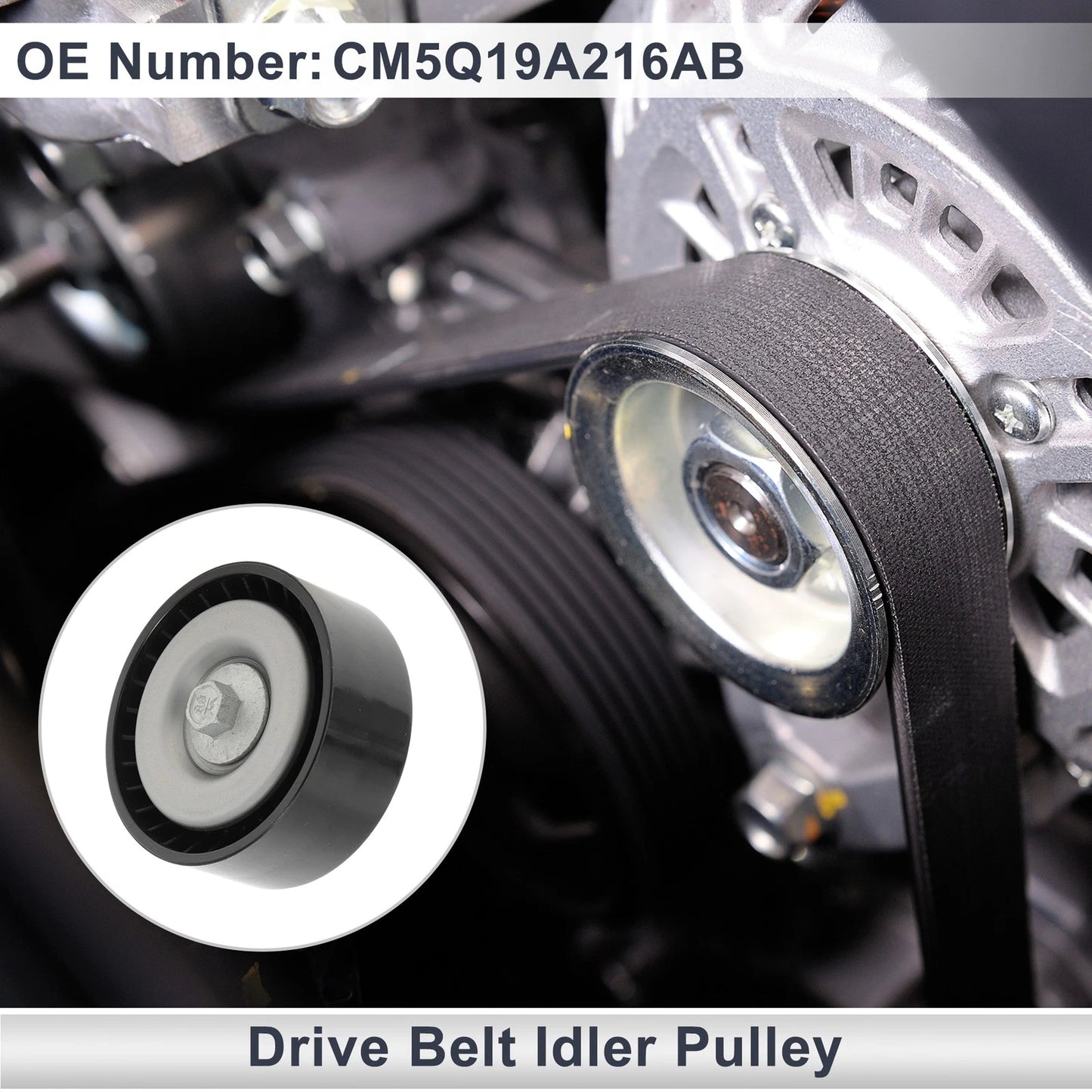 Drive Belt Idler Pulley for Ford Mondeo (2010-2020) Black 1 x Piece