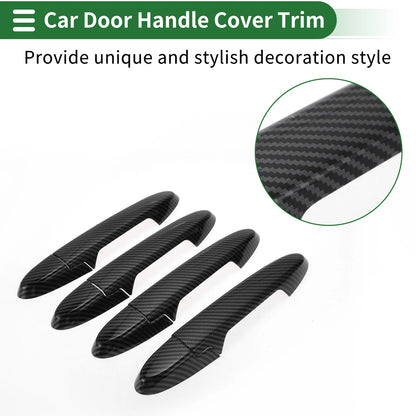Car Door Handle Cover Trim for Honda Fit Jazz GK5 GP5 (2014-2018) Carbon Fiber