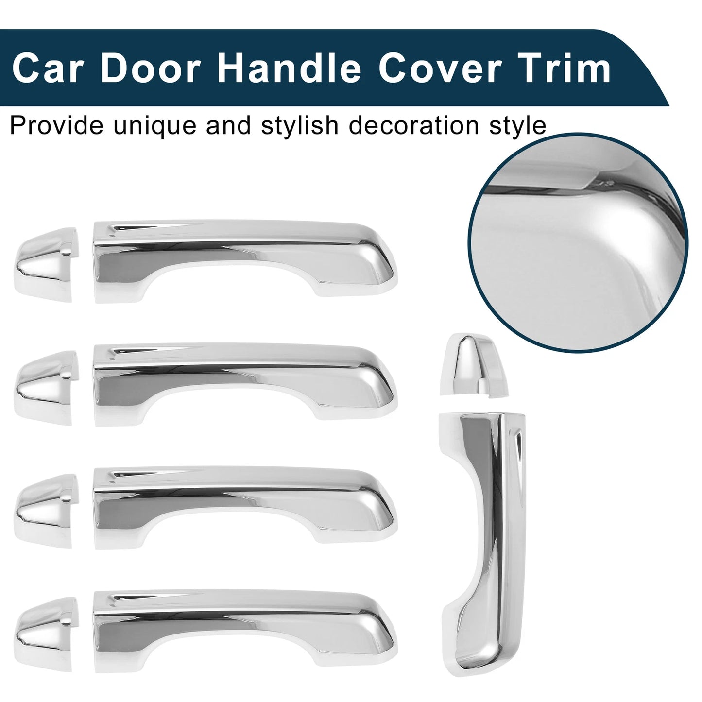 Door Handle Cover Trim for Jeep Wrangler (2018-2022) Silver Tone