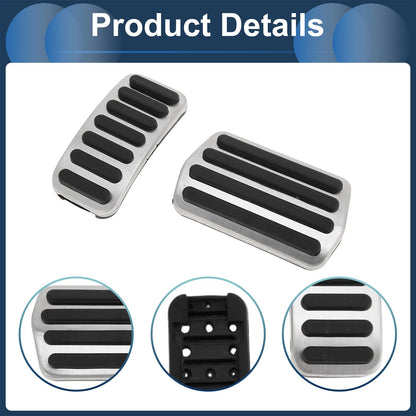 Automatic Footrest Pedals Cover Set for Volvo V40 (2013-2019) Silver Tone