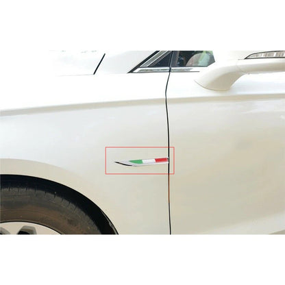 3D Italian Flag Car Truck Auto Fender Emblem Decal Badge