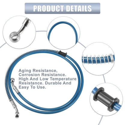 55.12" 10mm Motorcycle Hydraulic Brake Line Blue for Motorcycle