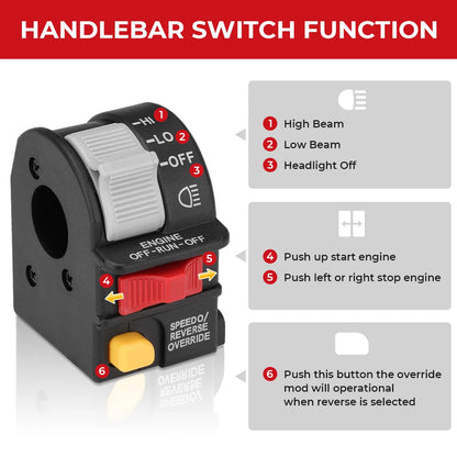 Left Handlebar Stop Switch Headlight for Polaris Scrambler Sportsman 500