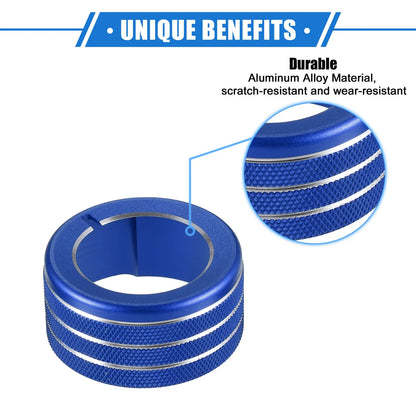 5 x AC Climate Control Knob Rings for Toyota 4Runner (2010-2022) Durable Blue