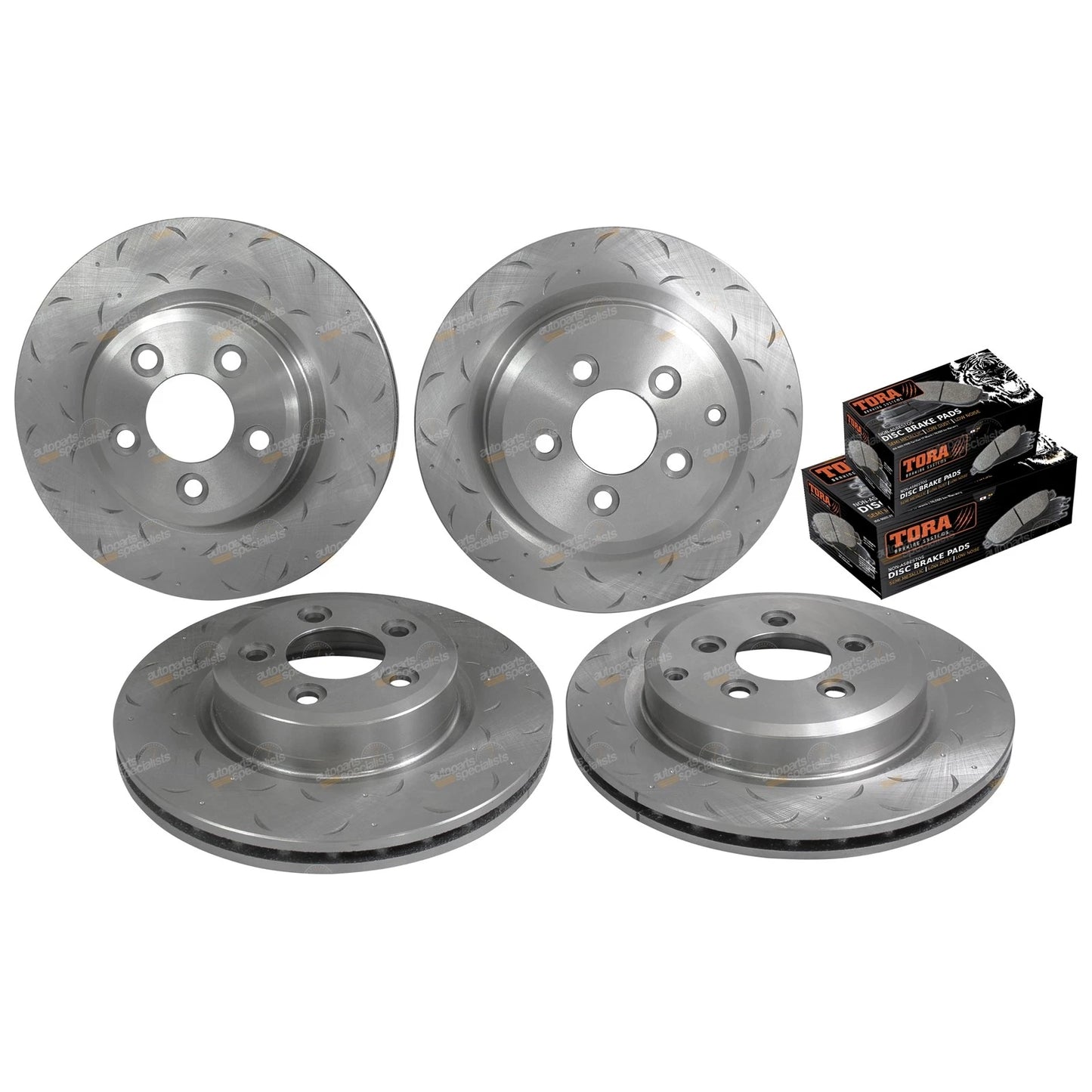 Slotted Rotors + Brake Pads for Territory SX SY SZ (2004-2016)