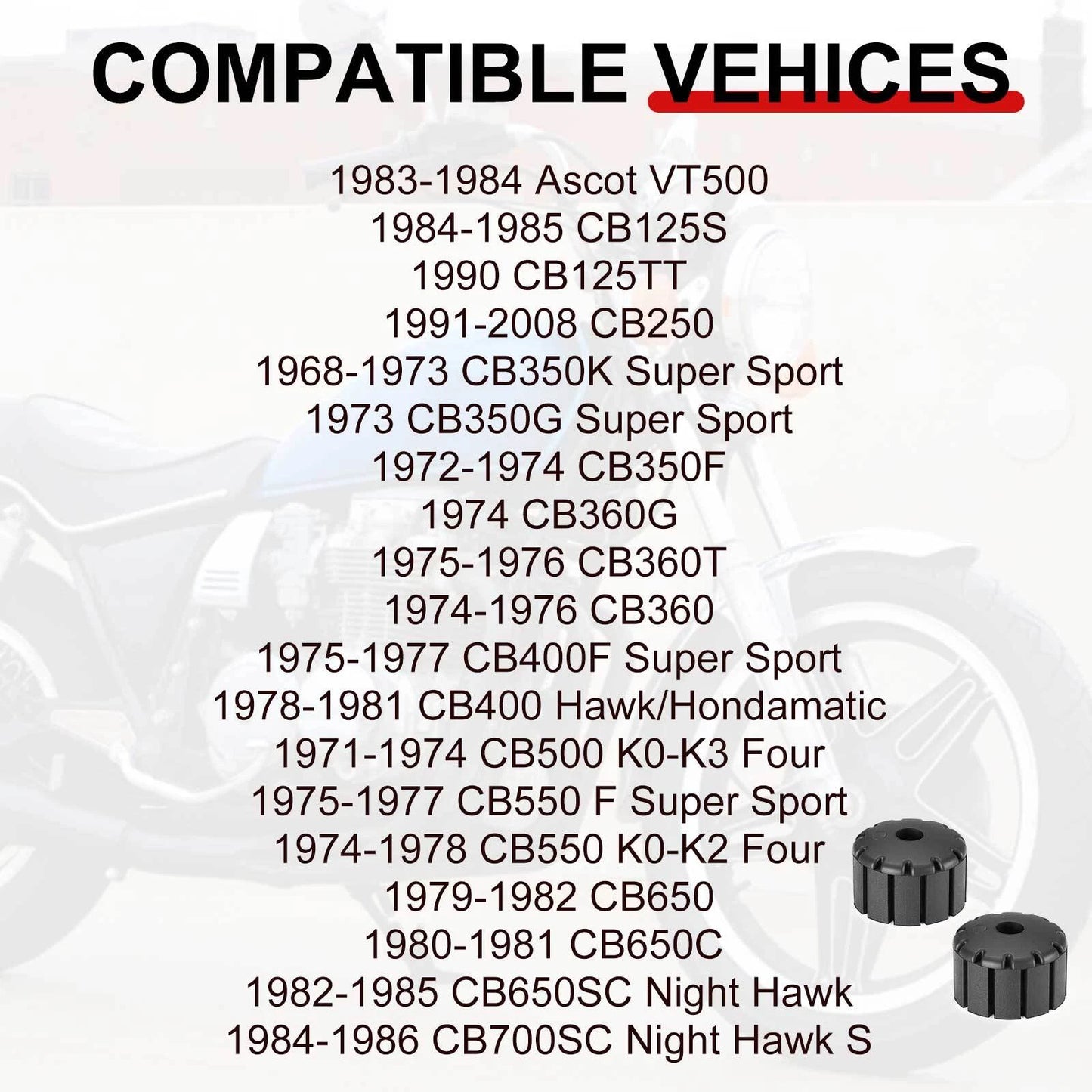 Front FUEL TANK RUBBER for Honda Shadow VT500/VT600/VT750/VT1300 (1983–2013)