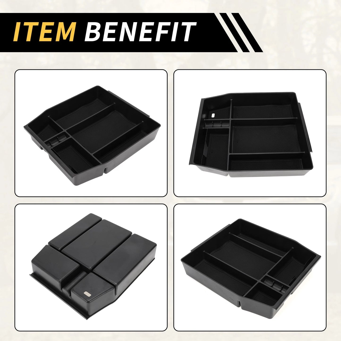 Center Console Organizer Insert Tray for Ford F150 (2021-2024) Black
