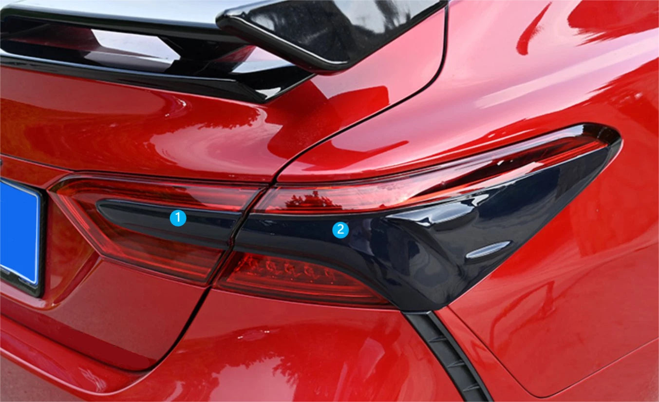 Rear Tail Light Cover Trim for 2018-2023 Toyota Camry - Smoky Black Acrylic