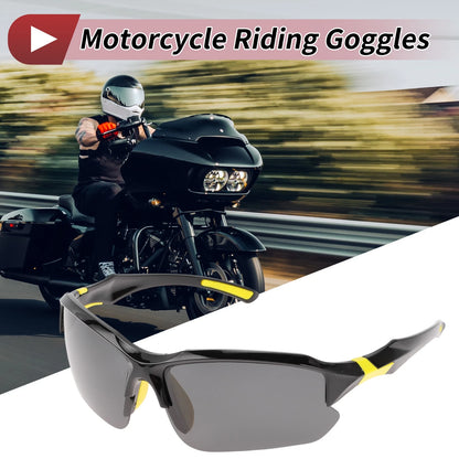 Goggles Deep Gray Lens Black Yellow Frame Tri-acetyl Cellulose for Motorcycle
