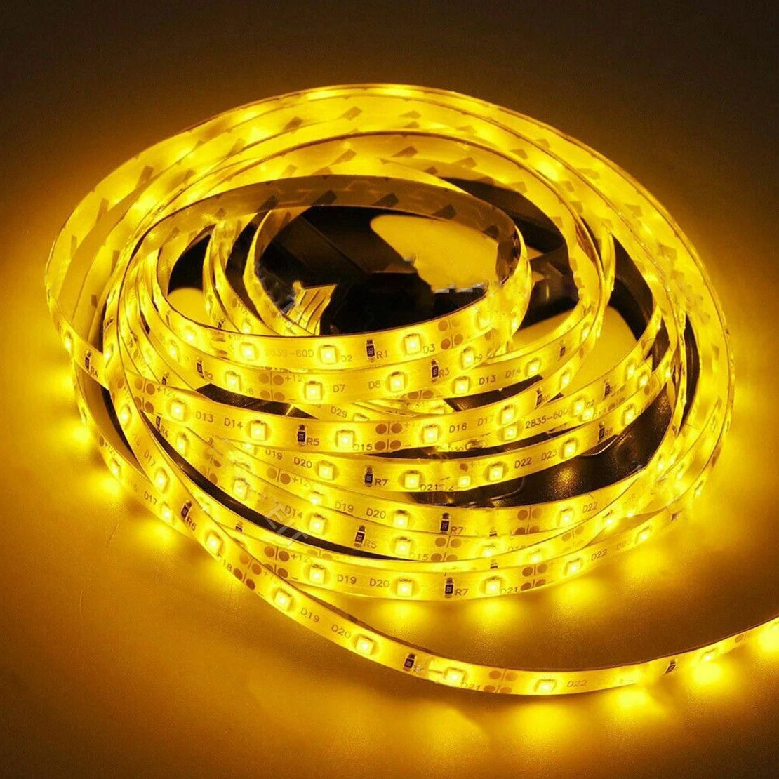 5M 12V Amber 300 LED Waterproof Strip Light for Boat Truck Car SUV RV