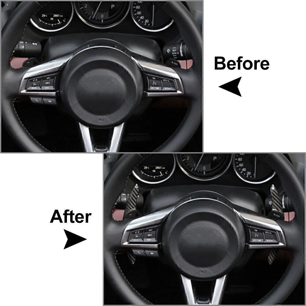 2 x Carbon Fiber Paddle Shift Steering Wheel Shifters for Mazda CX-5, CX-3, 6 (2012-2023)